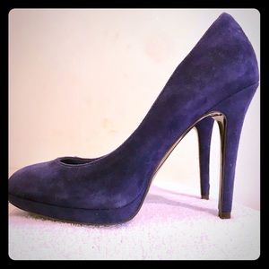 Ralph Lauren - Navy Blue Suede Heels - Sz 6